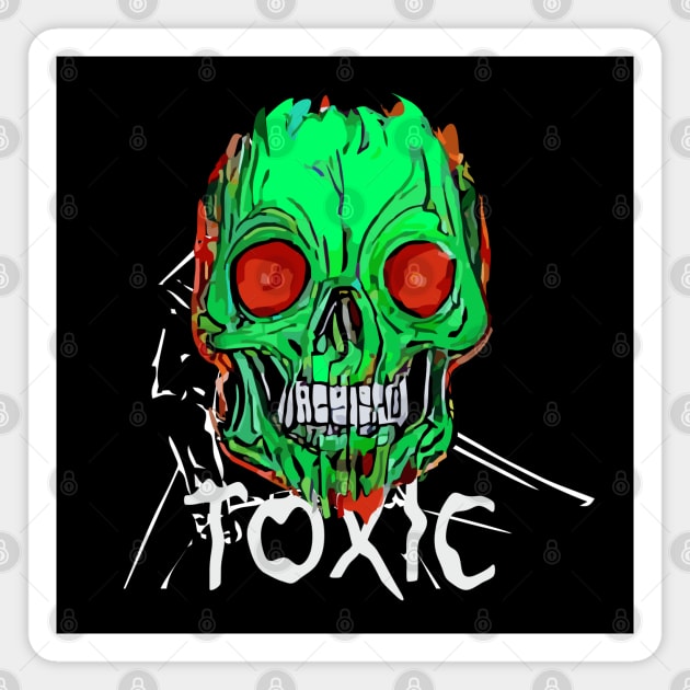 Toxic - Skull Magnet by Lolebomb